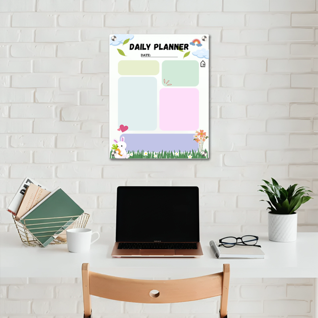 Acrylic Wall Task Milky Planner – Reusable & Stylish Organizer for Home, Office & Kids