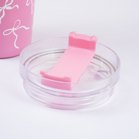 Pink Bow Insulated Tumbler with Handle & Straw