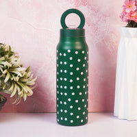 Green Floral Insulated Water Bottle