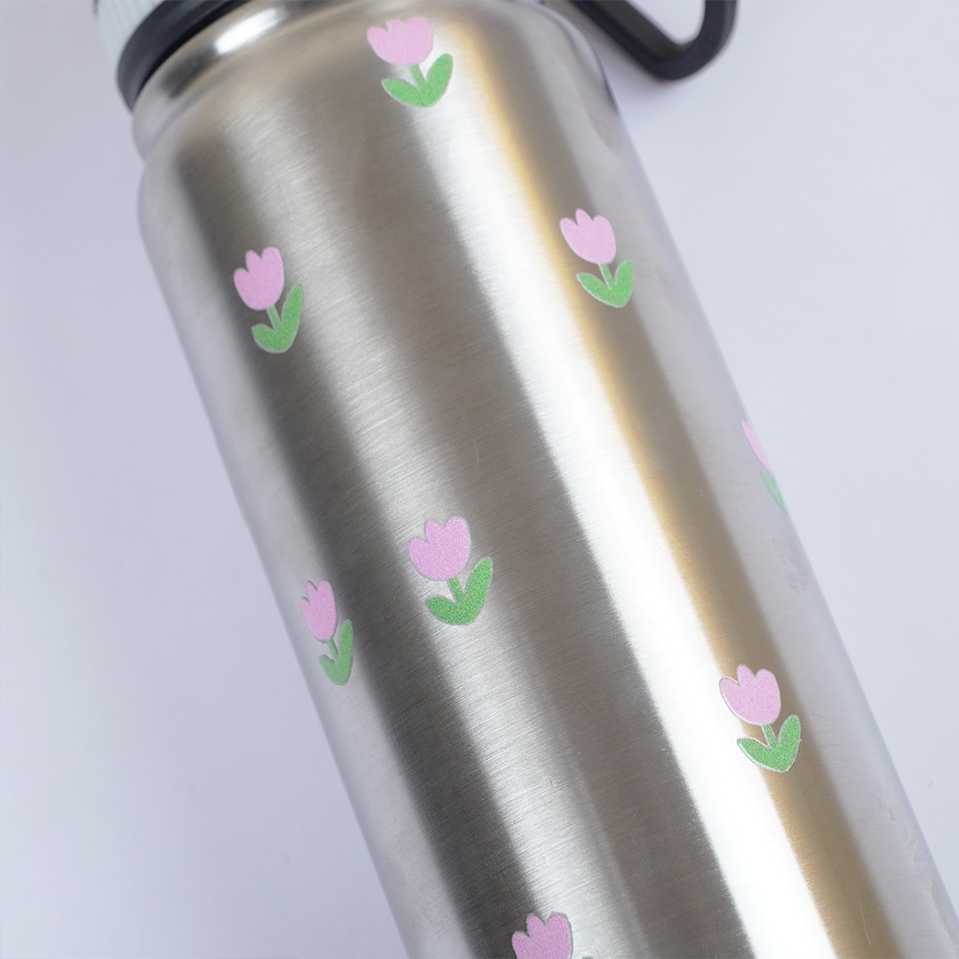 Stainless Steel Floral Printed Water Bottle