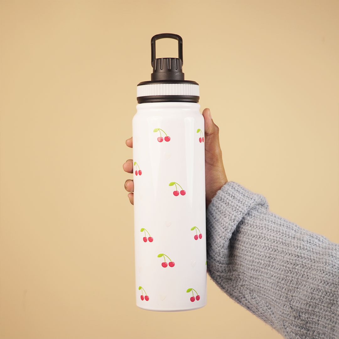 Cherry Bliss Stainless Steel Water Bottle | Cute & Durable Everyday Hydration