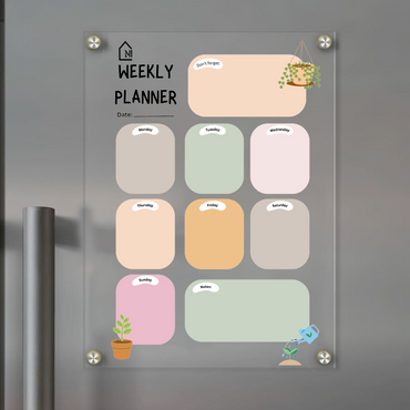 Magnetic Weekly Planner for Fridge | Home Organizer with Notes & Reminder Sections