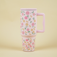 Citrus Bloom Insulated Tumbler — Leakproof & Insulated (Light Pink)