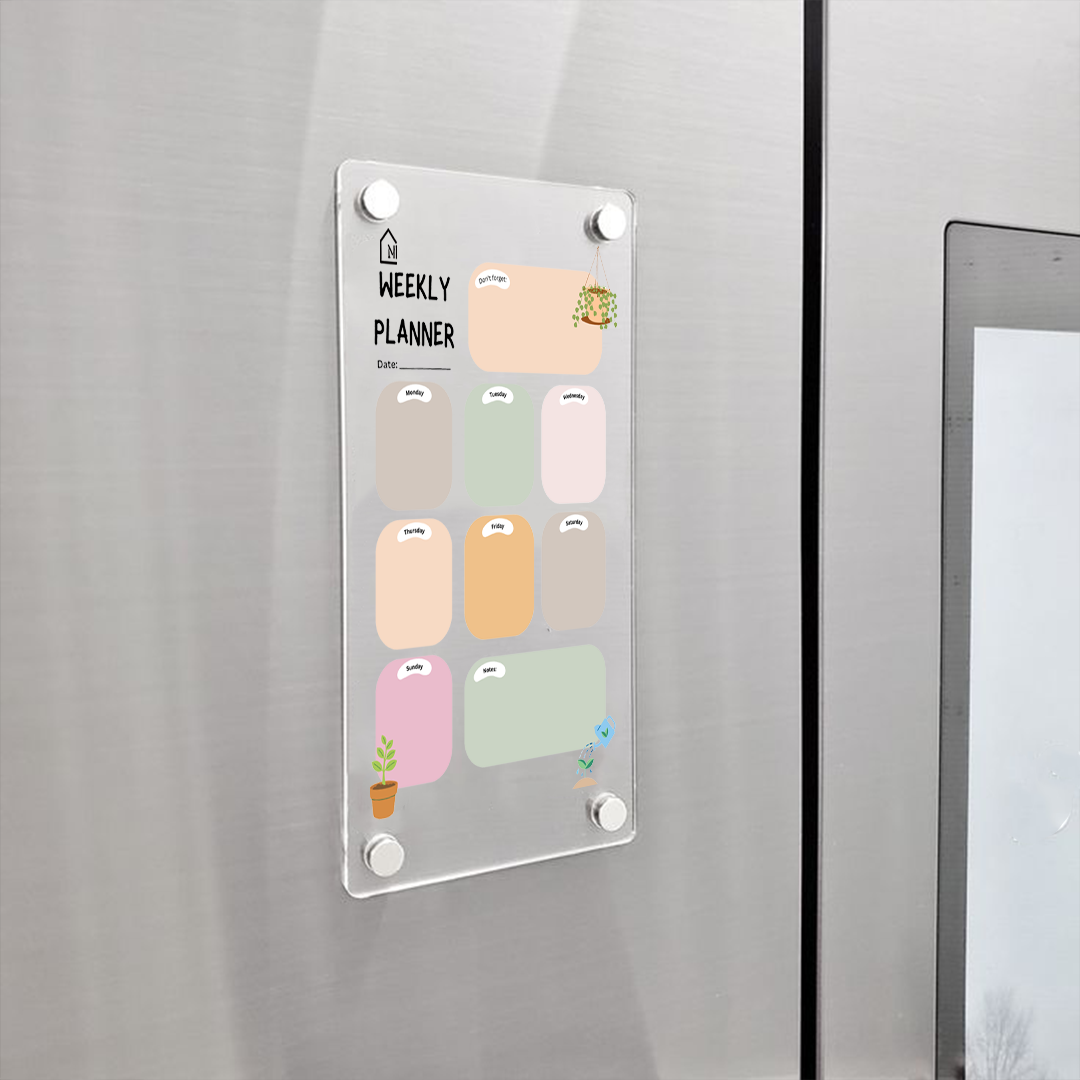 Magnetic Weekly Planner for Fridge | Home Organizer with Notes & Reminder Sections