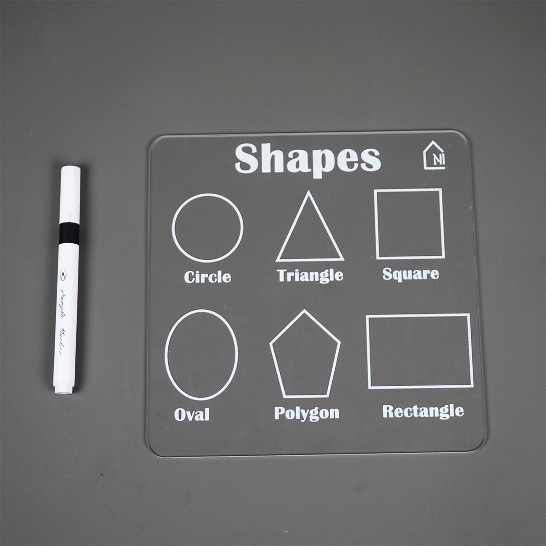 Reusable Shapes Learning Board for Kids with pen box & Cleaning Cloth