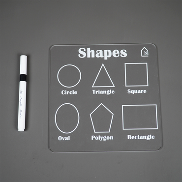 Reusable Shapes Learning Board for Kids with pen box & Cleaning Cloth