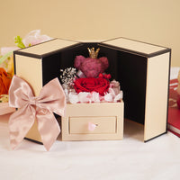 Luxury Surprise Gift Box with Roses & Teddy