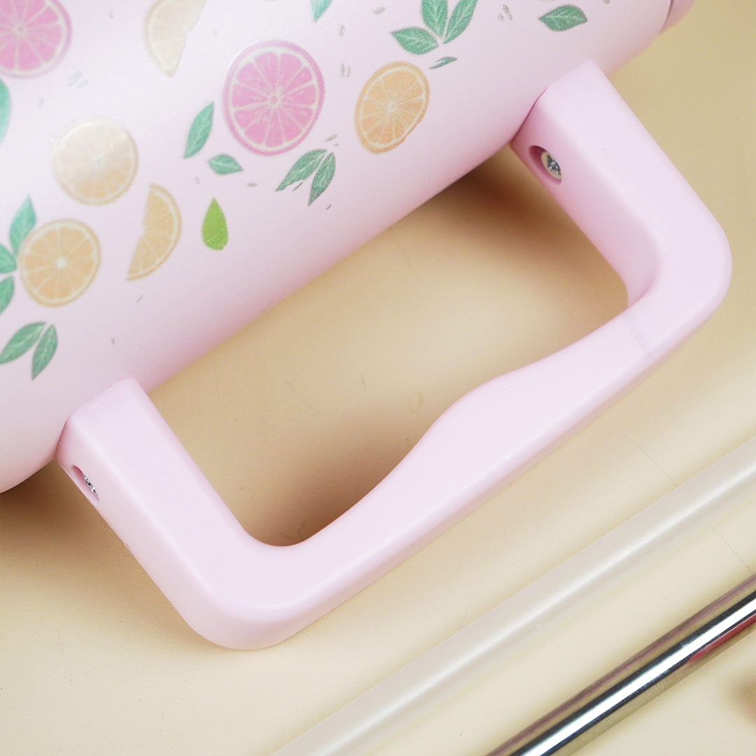 Citrus Bloom Insulated Tumbler — Leakproof & Insulated (Light Pink)
