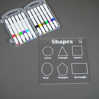 Reusable Shapes Learning Board for Kids with pen box & Cleaning Cloth