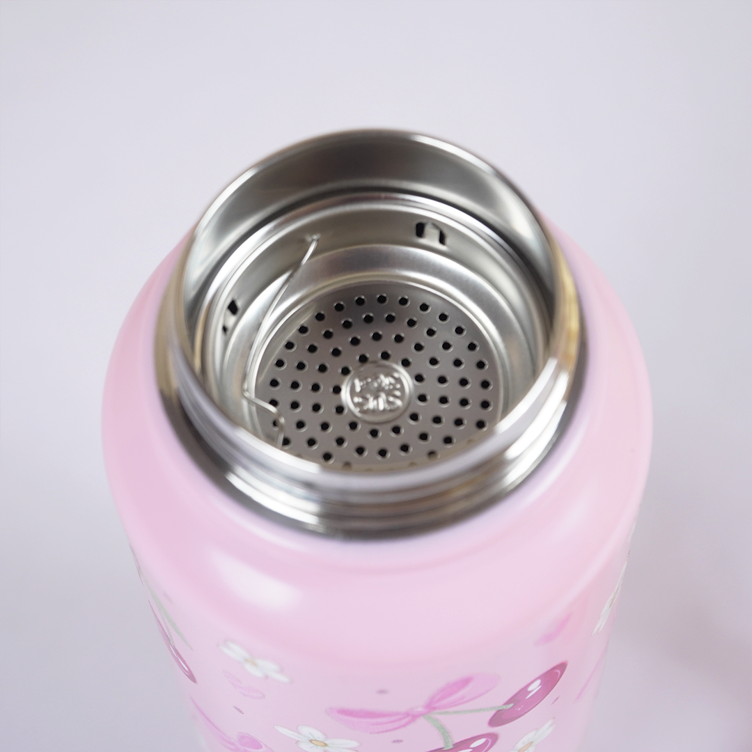 Cute Cherry Print Stainless Steel Water Bottle