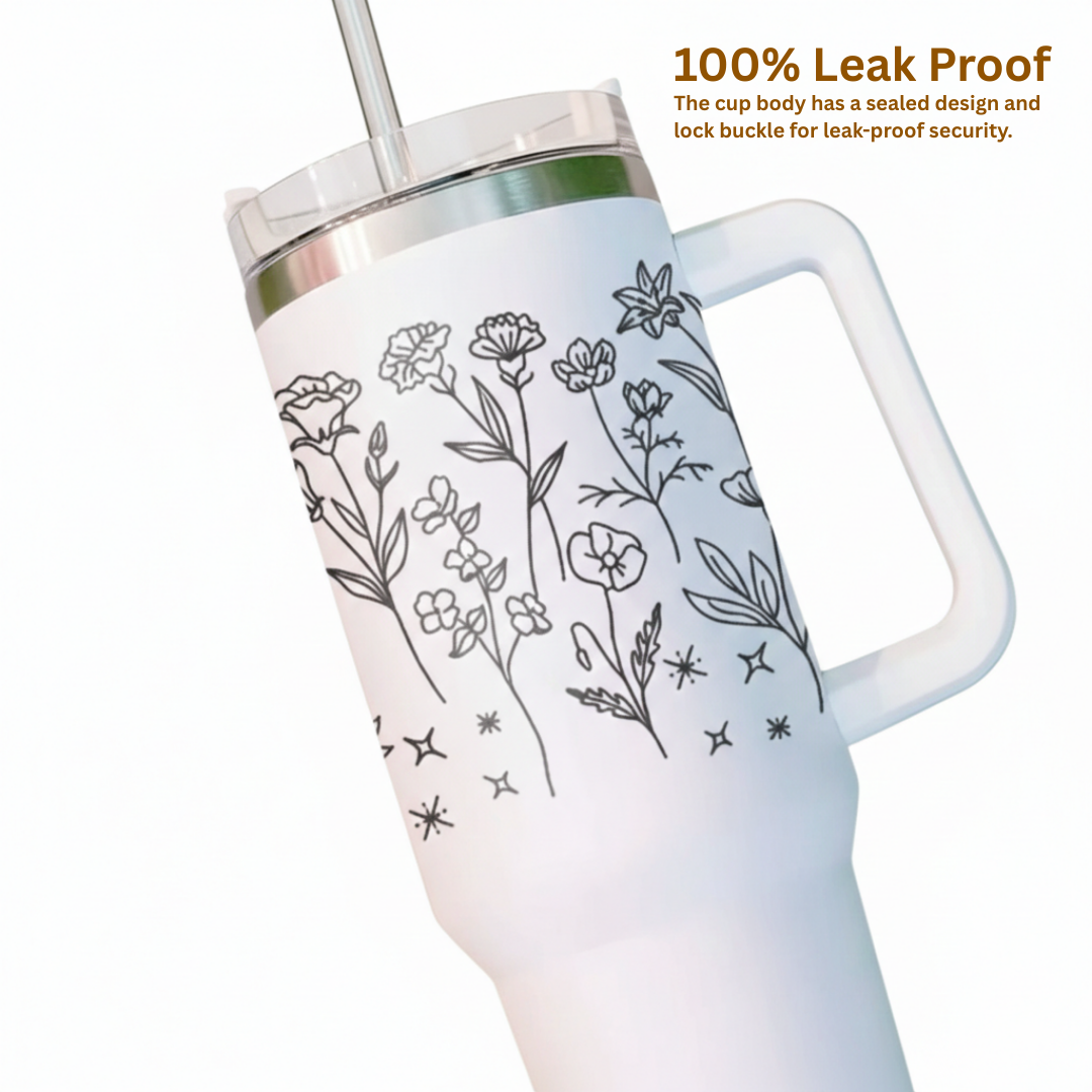 Minimal Floral Line Art Tumbler