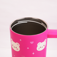Hot Pink Happy Bear Insulated Tumbler with Handle