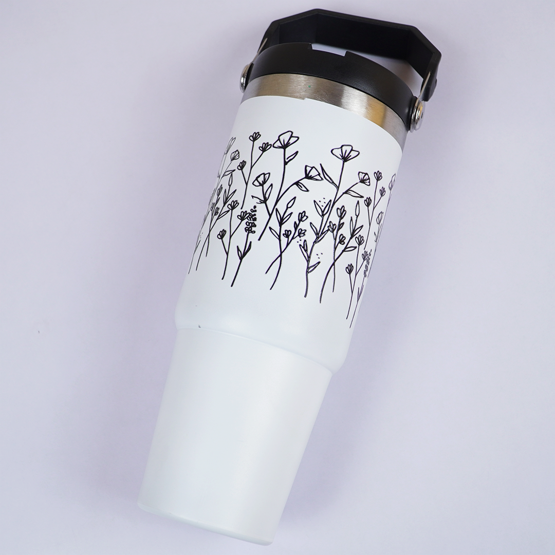 FleurFlow™ Flipstraw Tumbler with Straw & Lid