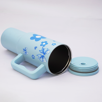 Bow with Flower 40oz Insulated Tumbler – Sky  Blue