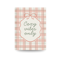 Cozy Vibes Only Aesthetic Notebook | Cute Pastel Checkered Journal for Daily Notes & Journaling