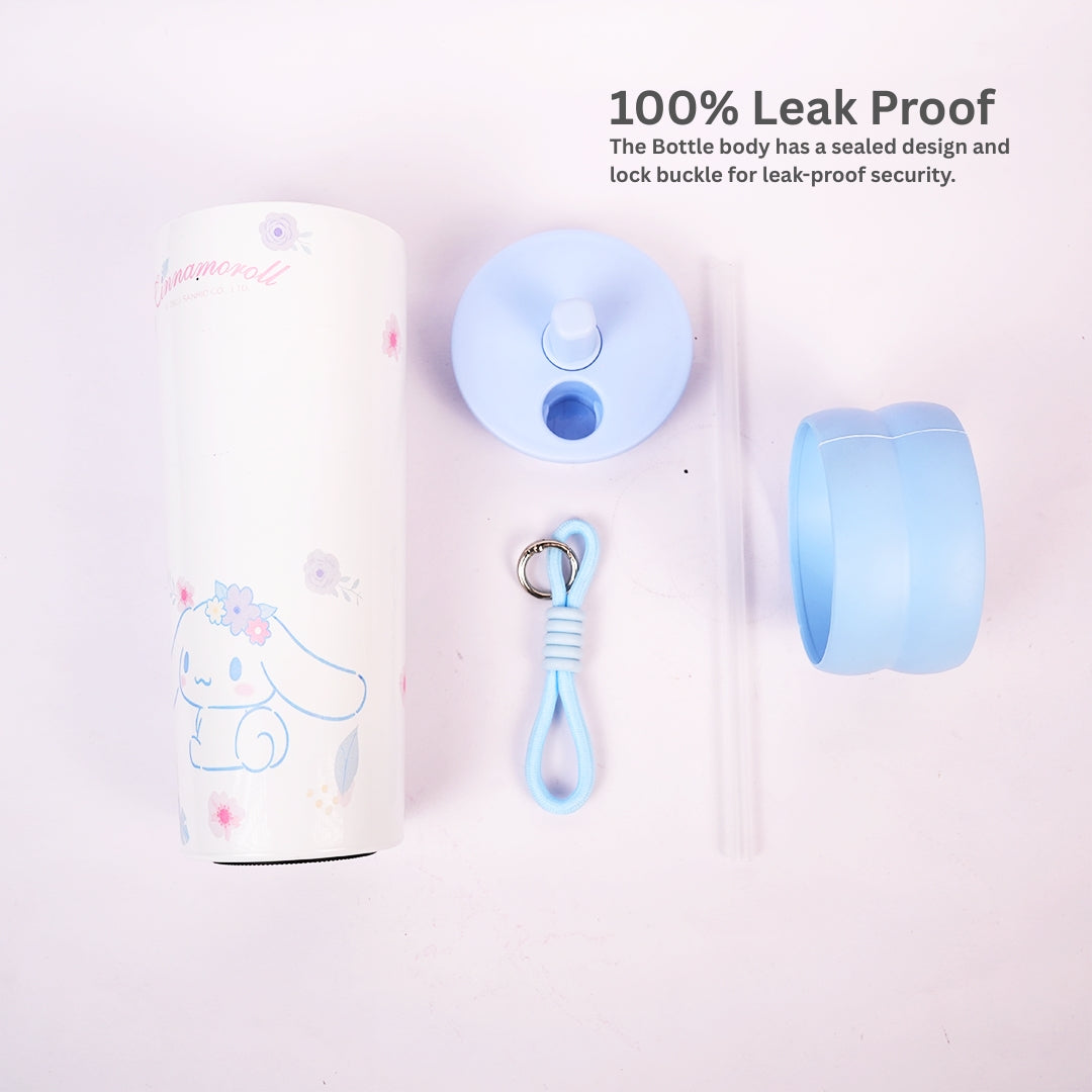 Cinnamoroll Floral Stainless Steel Insulated Tumbler with Straw & Carry Loop