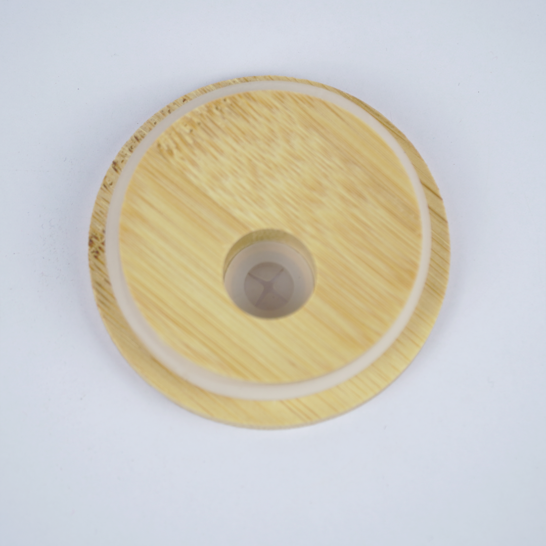 Clear Glass Tumbler with Bamboo Lid & Reusable Glass Straw