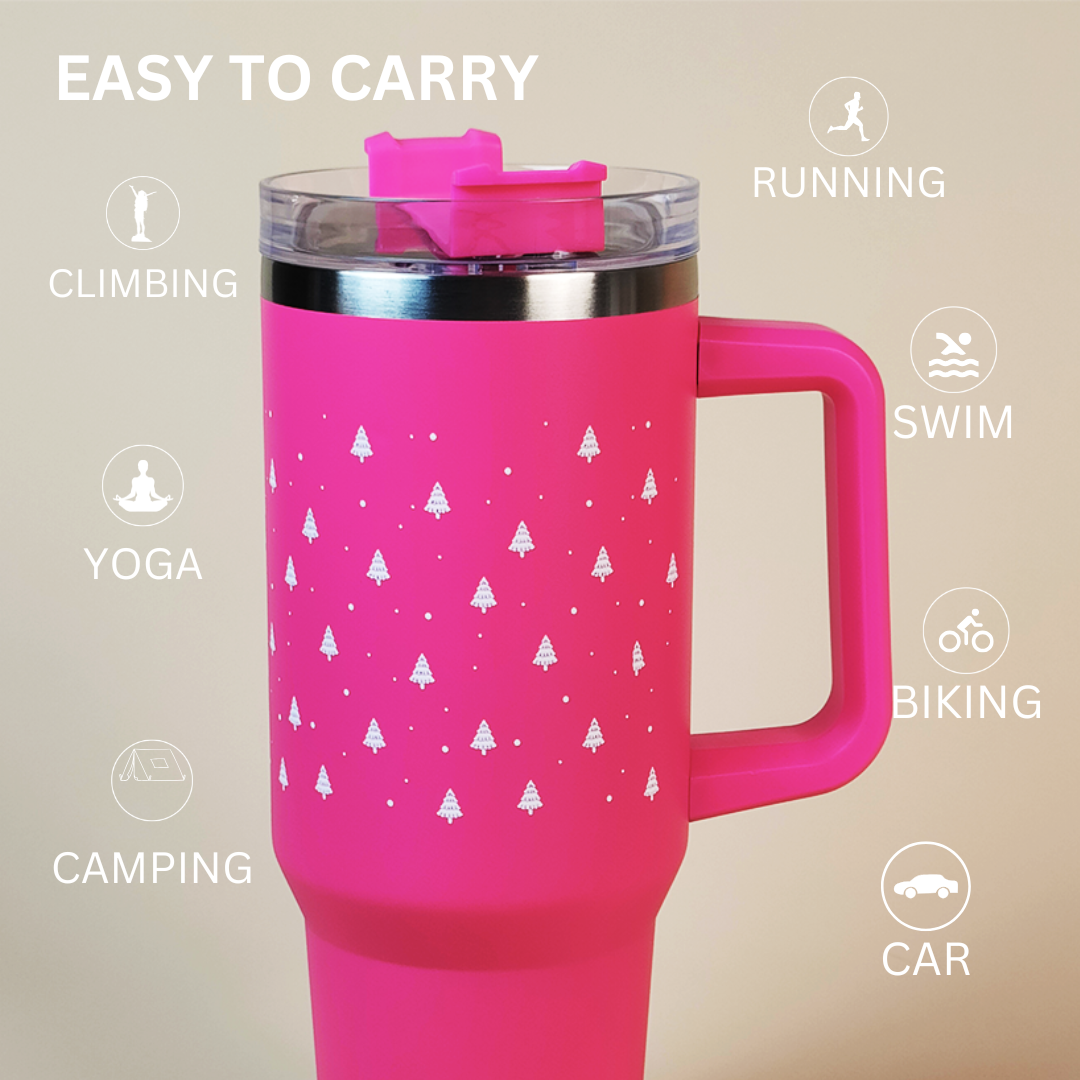 Hot Pink Mini Christmas Tree Tumbler