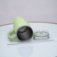 Cute Floral Green Bow Stainless Steel Tumbler