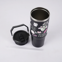 Cute Cat Insulated Tumbler with Handle