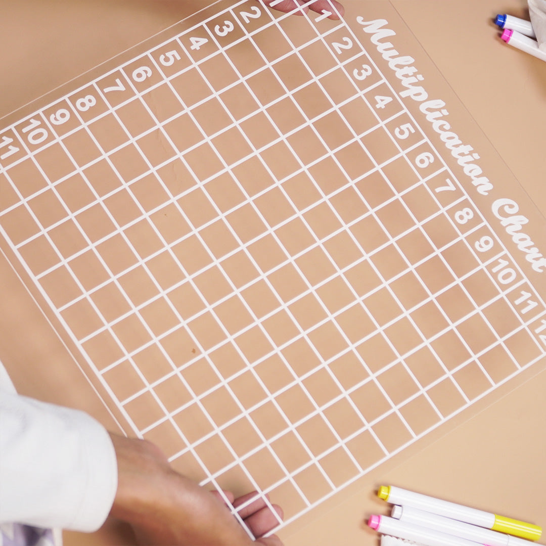 Reusable Multiplication Chart Board for Kids | Washable Math Practice Learning Board