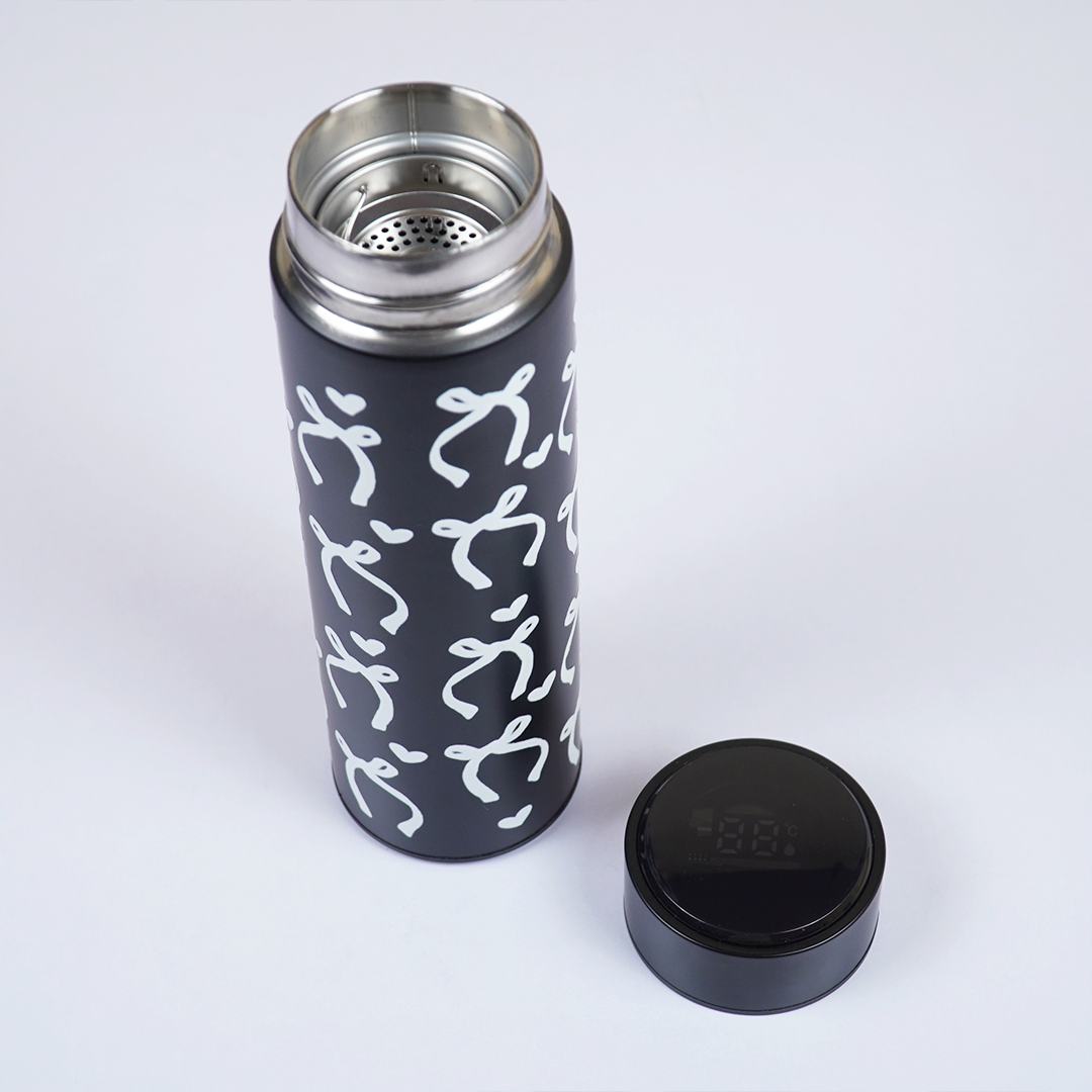 White Bow Design Stainless Steel Water Bottle