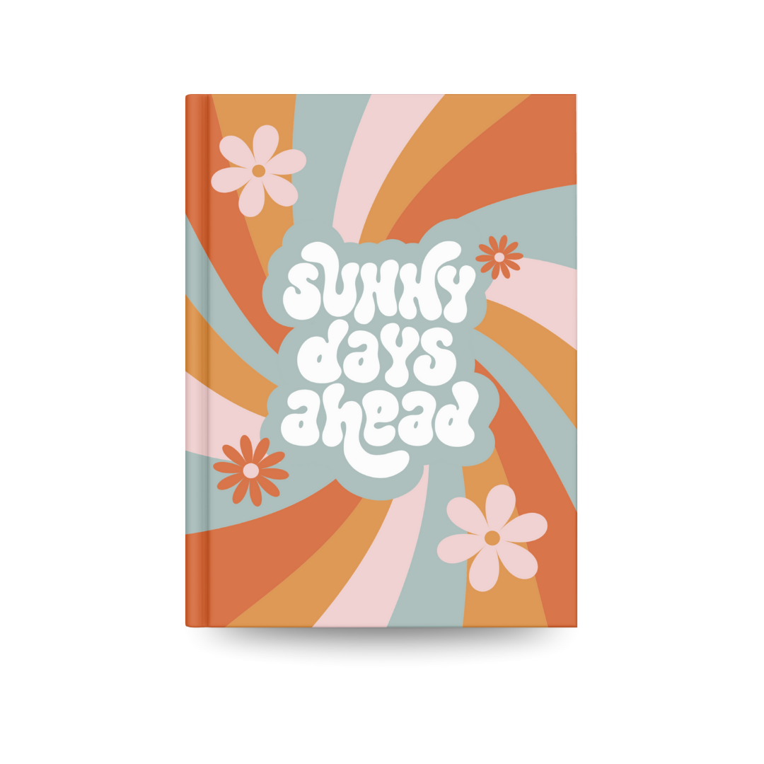 Sunny Days Ahead Aesthetic Notebook | Retro Floral Journal for Notes, Planning & Daily Writing