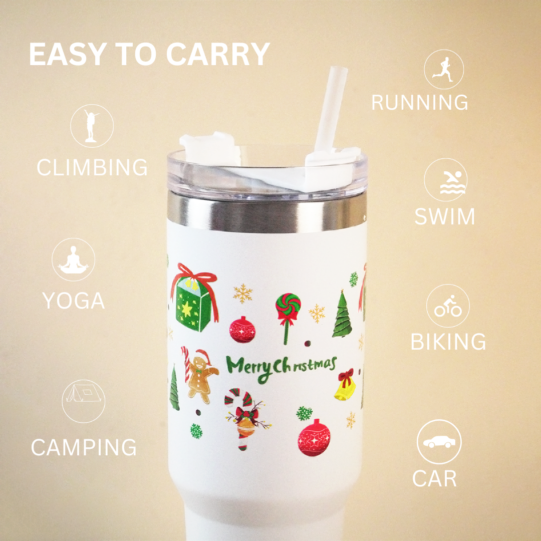 Merry Christmas White Insulated Tumbler