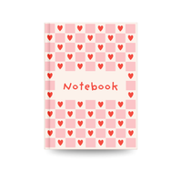 Cute Heart Pattern Notebook | Aesthetic Pink Checkered Journal for Notes, Planning & Daily Writing