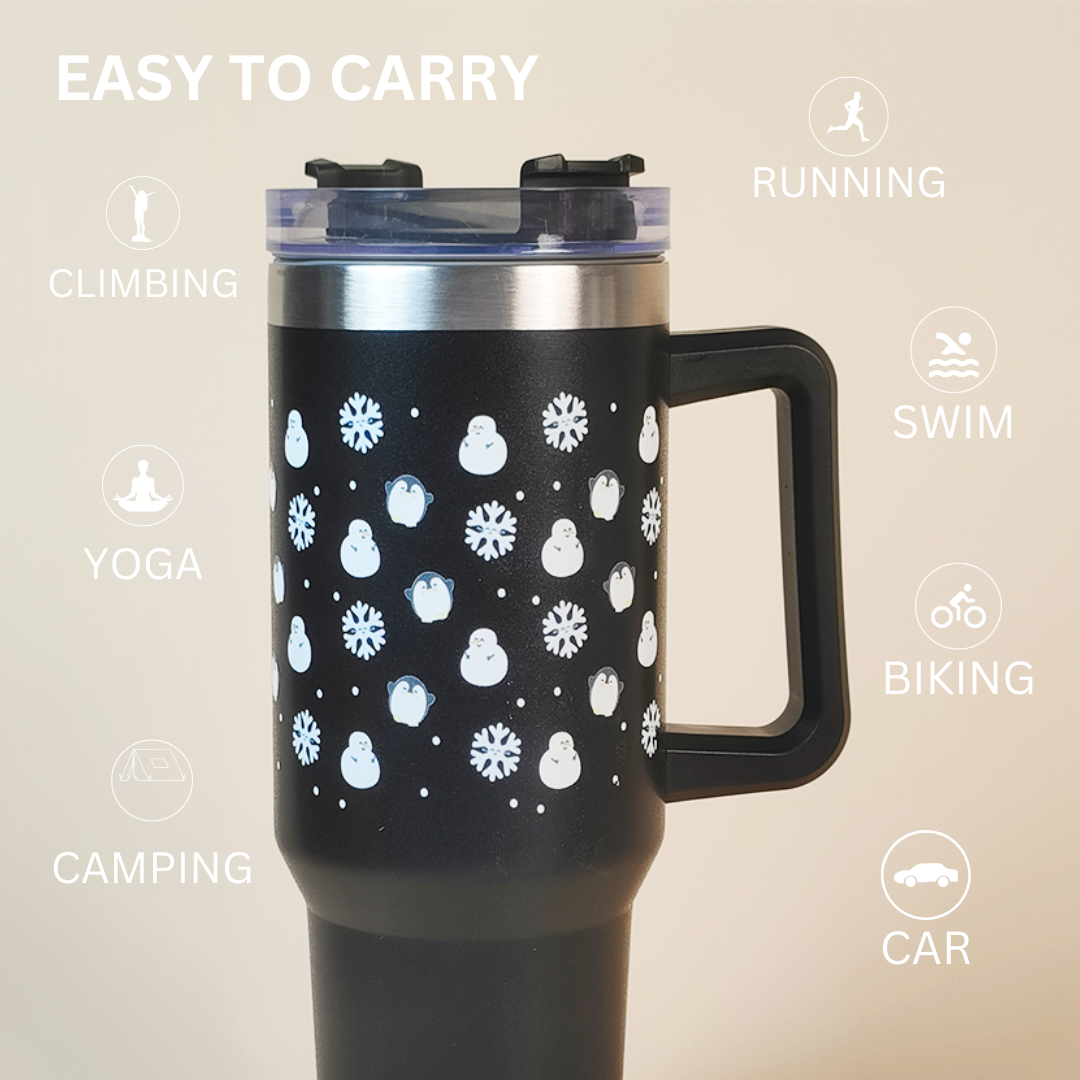 Snow Man with Penguin Winter Tumbler