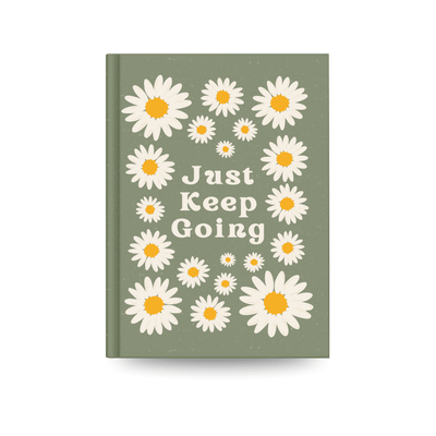 Just Keep Going Aesthetic Notebook | Daisy Floral Motivational Journal for Notes - Memories InsiteJUST KEEP GOING AESTHETIC NOTEBOOK