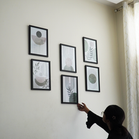 Minimalist Geometric Wall Art Frame Set-6 – Modern Botanical Abstract Wall Decor