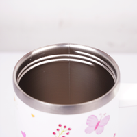 White Floral Butterfly Tumbler with Straw & Handle – Cute Aesthetic Travel Tumbler