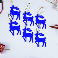 Blue Deer designed Christmas Decoration Ornaments- Set of 6