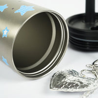 Star Print Sipper Bottle with Charm | Reusable Travel Water Bottle | Cute Everyday Drinkware