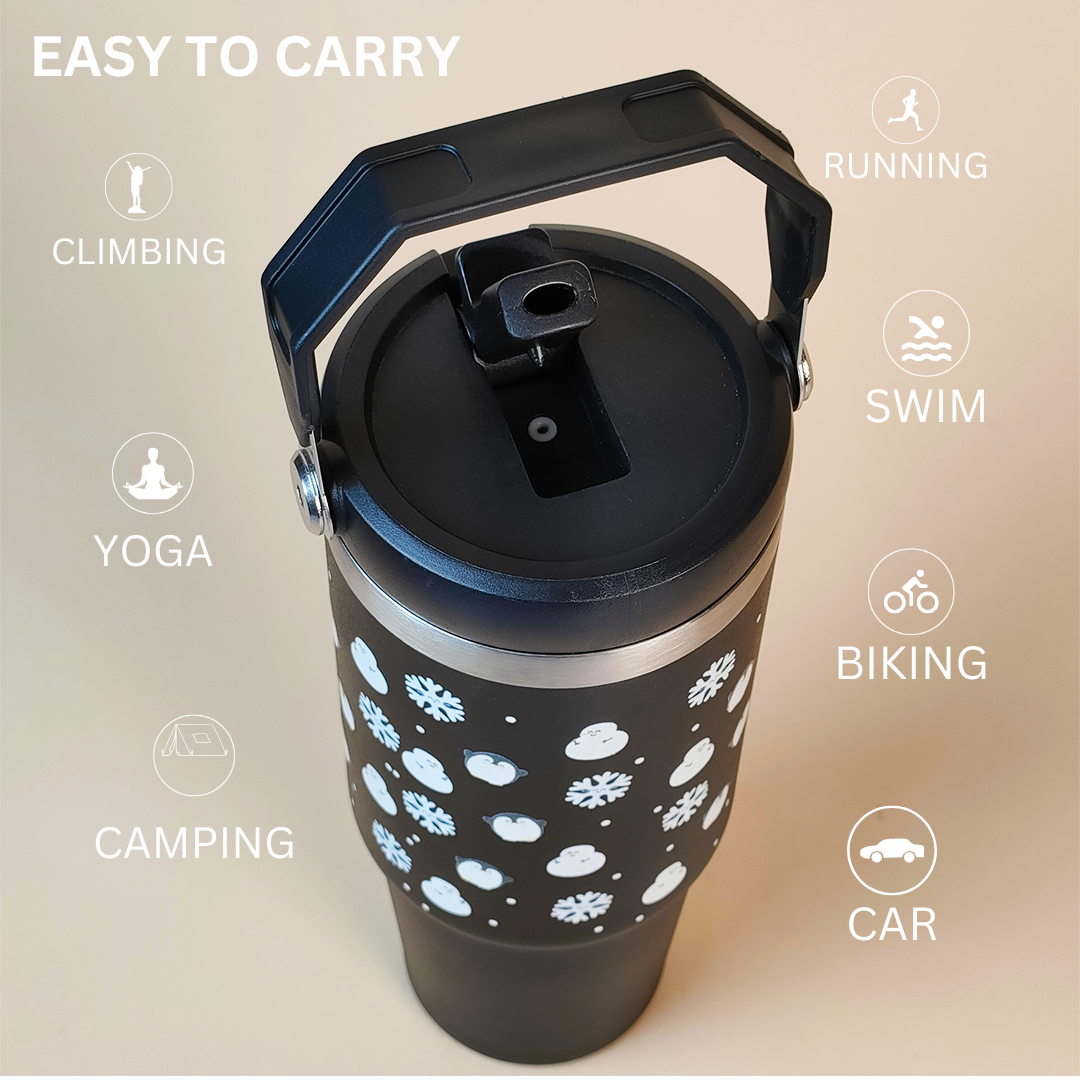 Winter Snow man with Penguin Tumbler