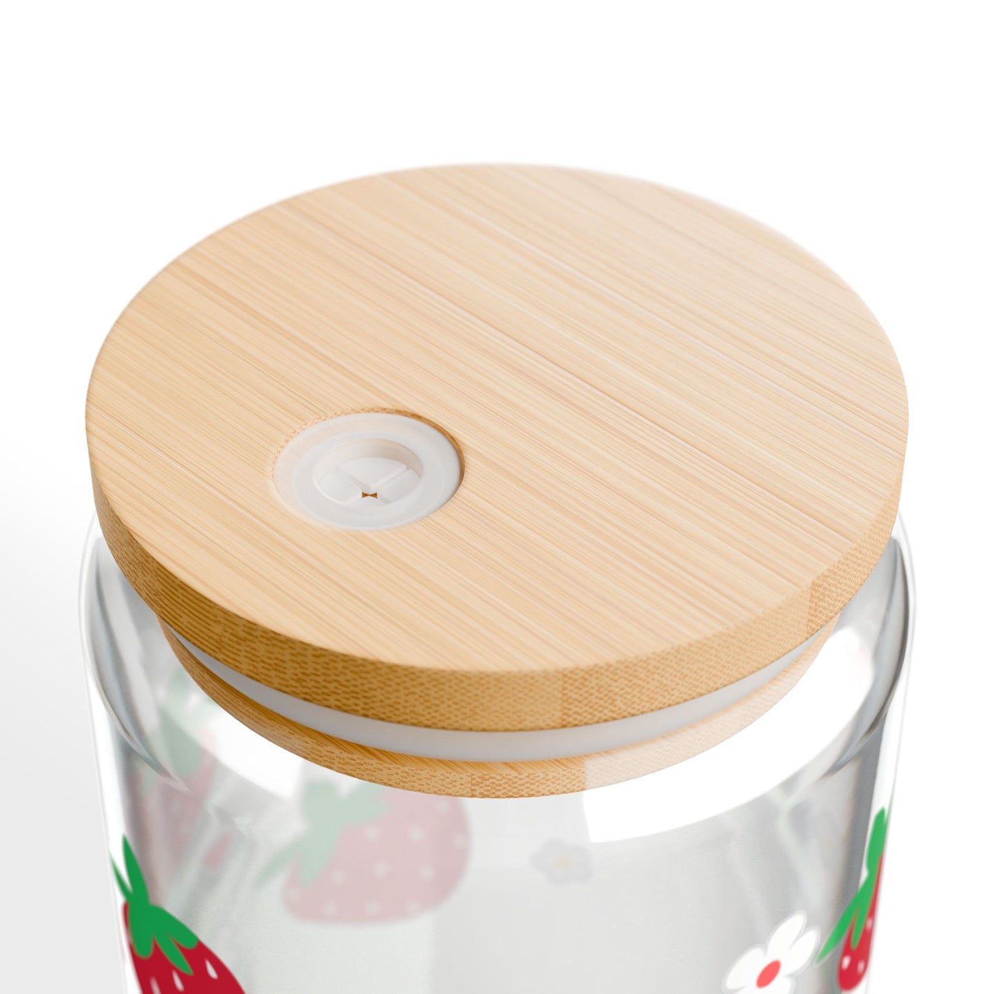 Strawberry Glass jar Tumbler