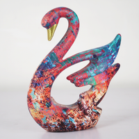 UrbanArt™ Swan Showpiece –Abstract Multicolor Resin Sculpture