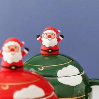 Santa Surprise Christmas Mug with Lid & Spoon (Random Color)