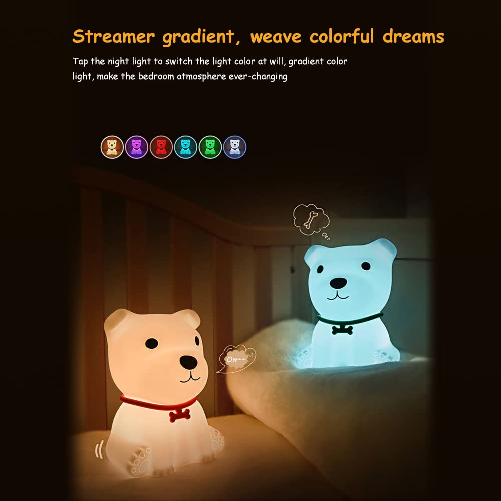 Cute Puppy Night Light Soft Silicone Lamp