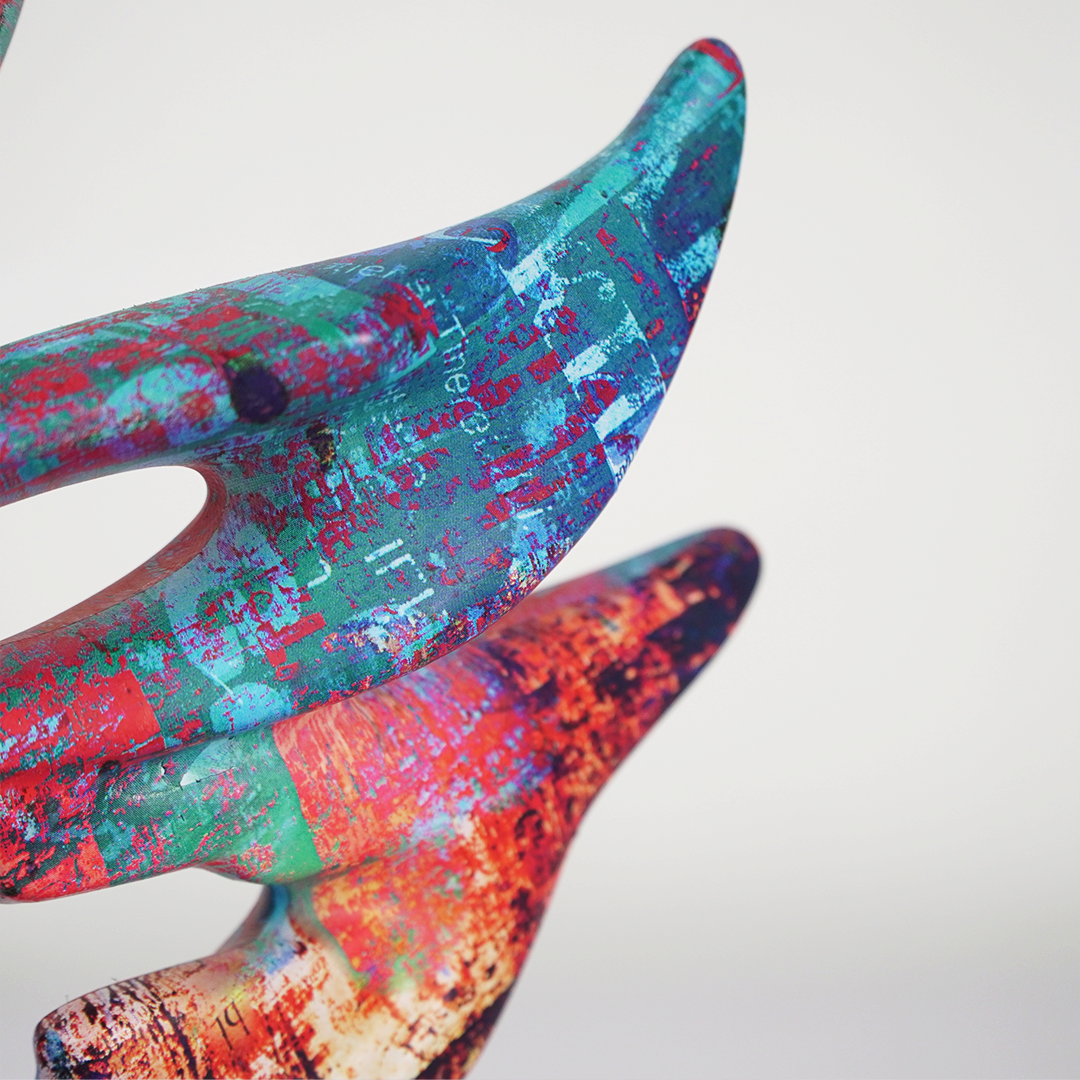 UrbanArt™ Swan Showpiece –Abstract Multicolor Resin Sculpture