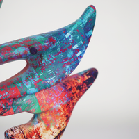 UrbanArt™ Swan Showpiece –Abstract Multicolor Resin Sculpture