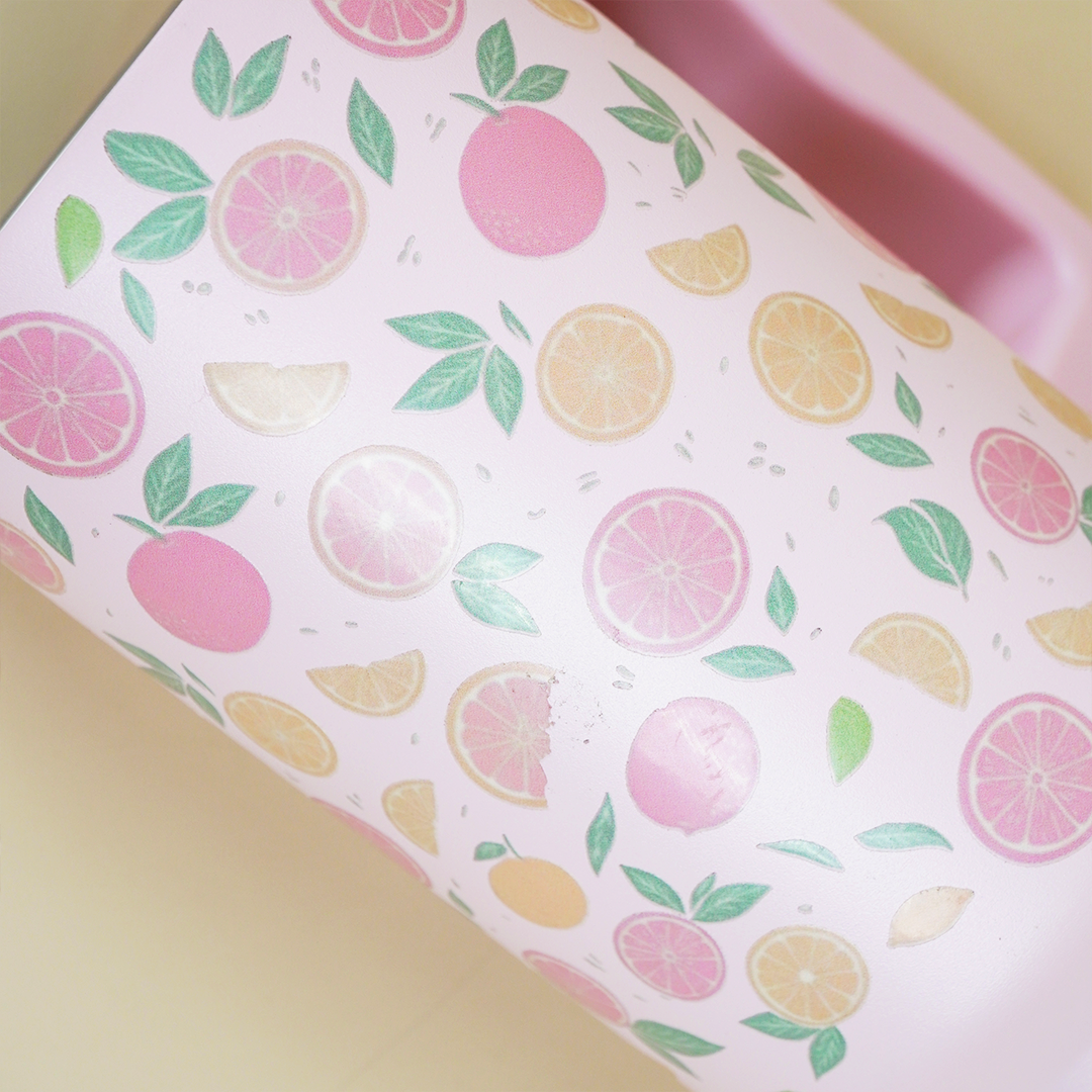 Citrus Bloom Insulated Tumbler — Leakproof & Insulated (Light Pink)