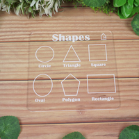 Reusable Shapes Learning Board for Kids with pen box & Cleaning Cloth