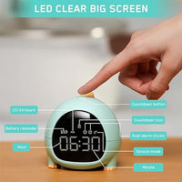 Cute Dinosaur Alarm Clock with USB Charging Port, 2 Alarms Loud LED Display, Snooze Function, Desk Clock Adjustable Ringtone Timed Reminder Dual Alarms, Snooze, Digital Display, Nap Timer, 8 Levels Adjustable  Volume for Kids