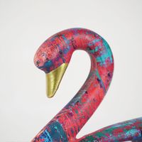 UrbanArt™ Swan Showpiece –Abstract Multicolor Resin Sculpture