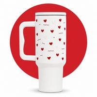 Red Heart White Color Tumbler