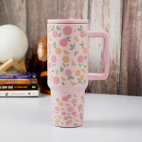 Citrus Bloom Insulated Tumbler — Leakproof & Insulated (Light Pink)