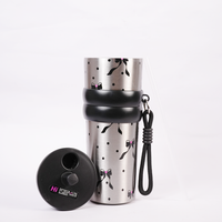 Bow Print Stainless Steel Insulated Tumbler with Straw & Carry Loop