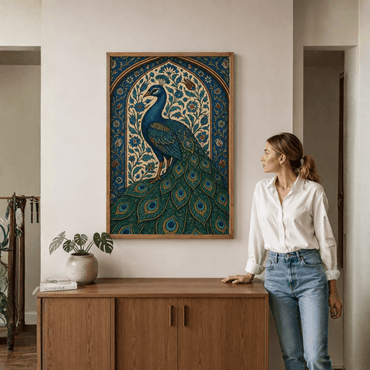 Royal Peacock Canvas Wall Art - Memories InsiteROYAL PICKCOCK FRAME- STRECHED